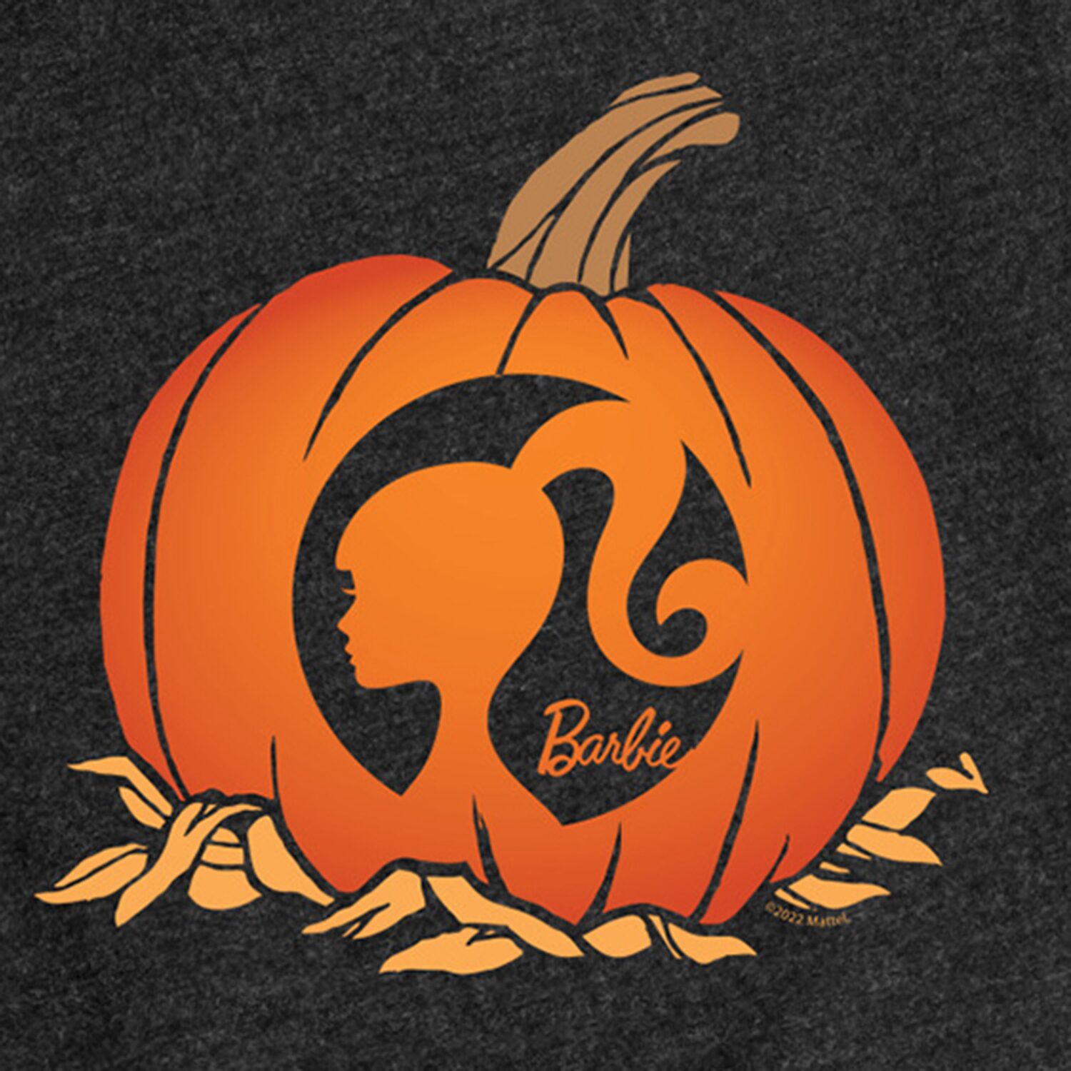 Halloween Pumpkin Logo Big Kid Girls Crew Neck Short Sleeve Regular Fit Barbie Graphic T-Shirt