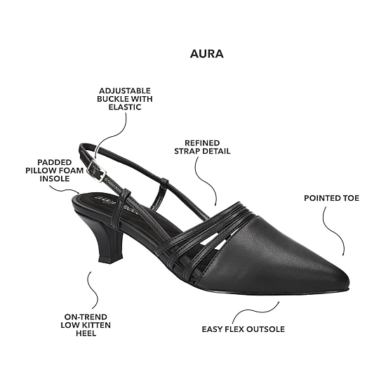 Easy Street Aura Womens Pointed Closed Toe Kitten Heel Pumps