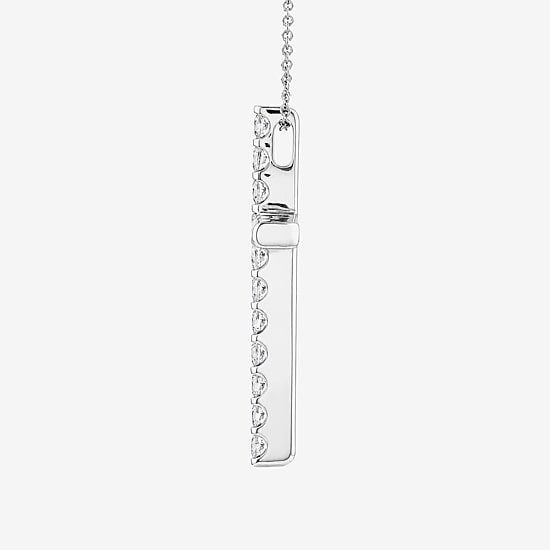 Cross (I / I2) Womens 1 CT. T.W. Lab Grown White Diamond Sterling Silver Cross 18 Inch Pendant Necklace