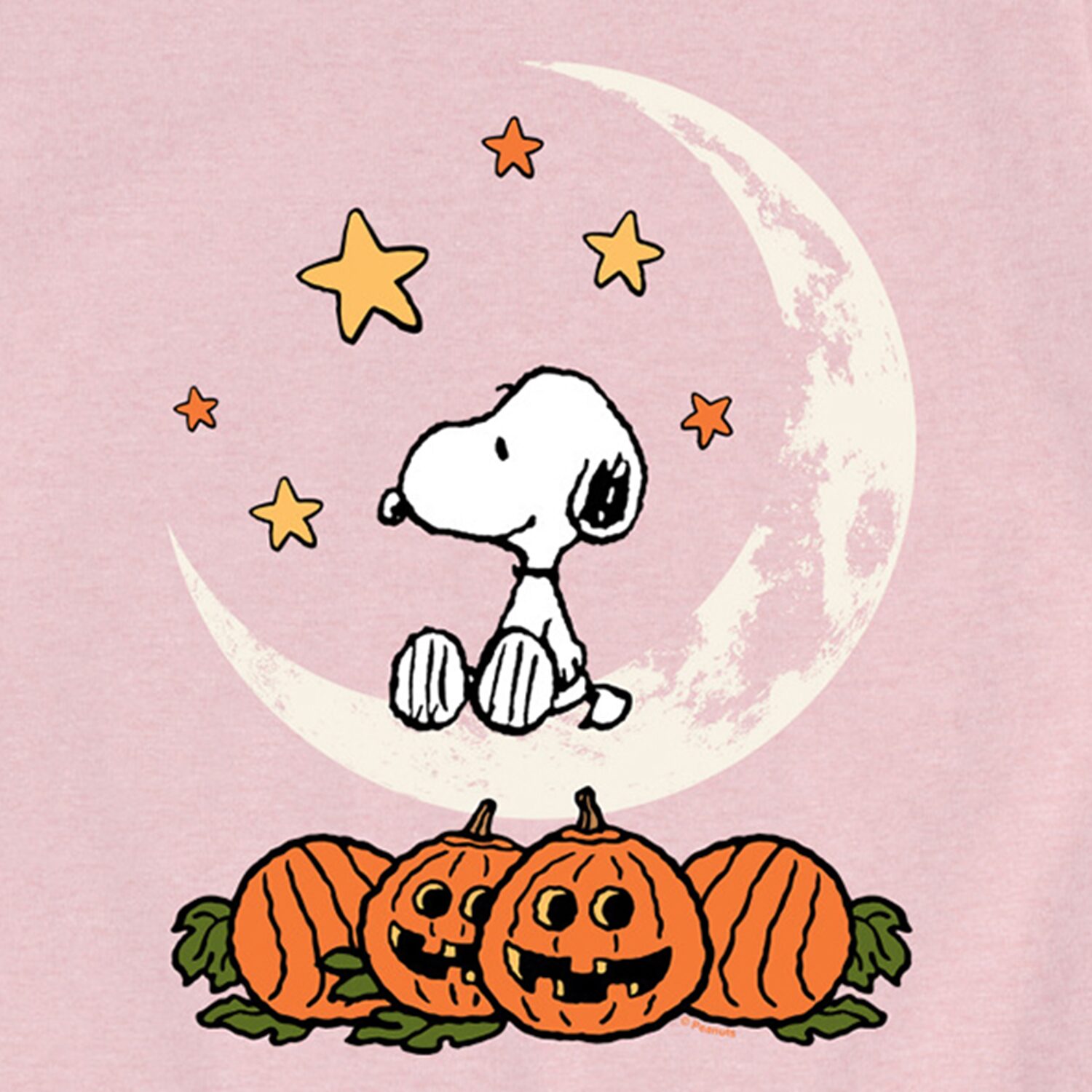 Halloween Moon Big Kid Girls Crew Neck Short Sleeve Regular Fit Snoopy Graphic T-Shirt