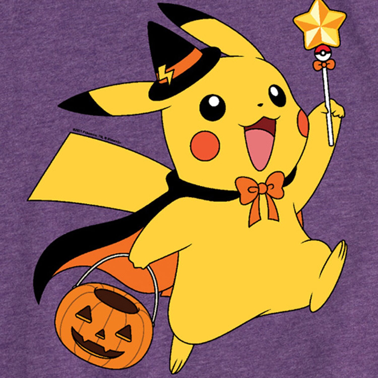 Witch Pikachu Halloween Big Kid Girls Crew Neck Short Sleeve Regular Fit Pokemon Graphic T-Shirt