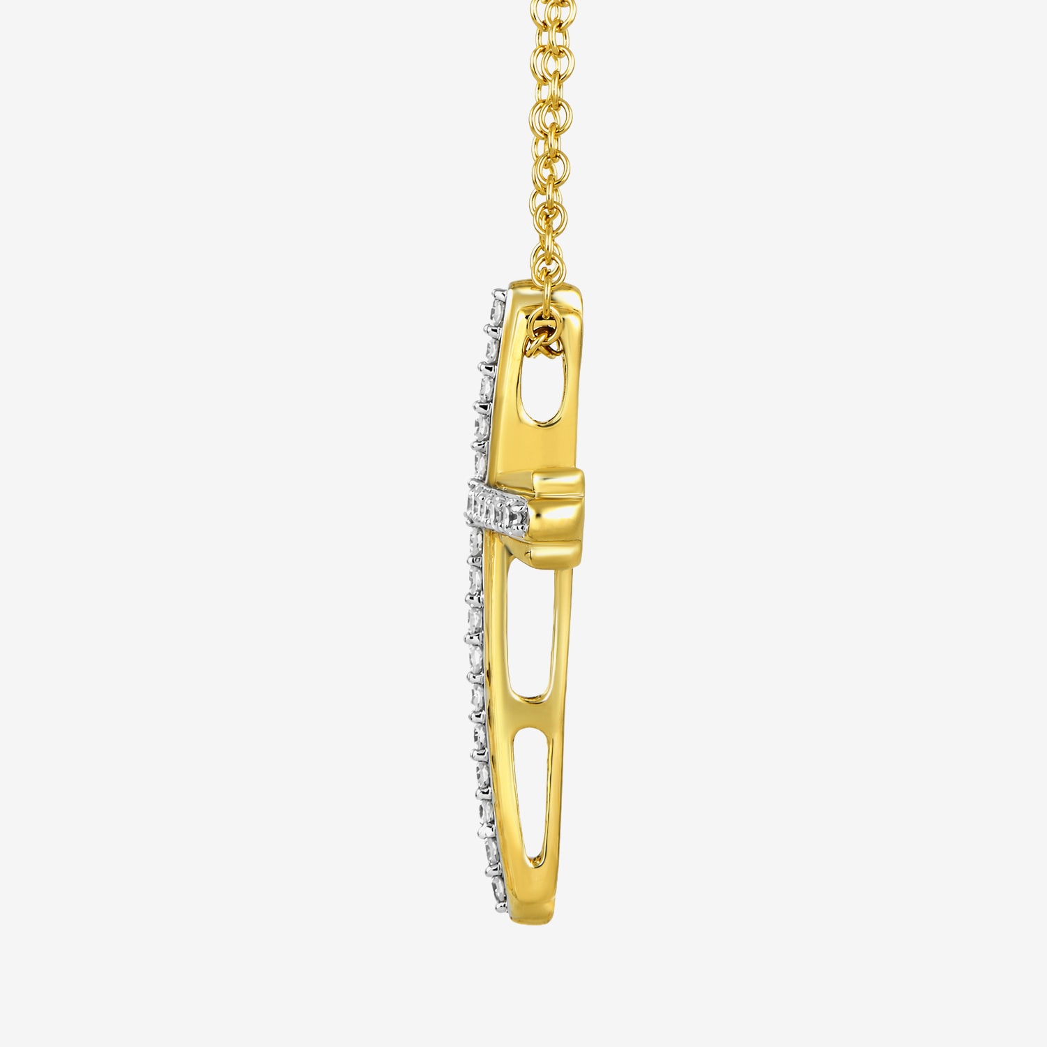 Cross (I / I2) Womens 1/4 CT. T.W. Lab Grown White Diamond 14K Gold Over Silver Cross 18 Inch Pendant Necklace