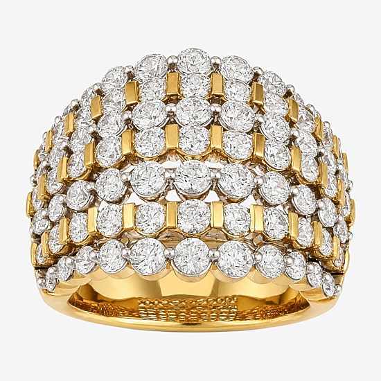 (I / I2) Womens 4 CT. T.W. Lab Grown White Diamond 14K Gold Over Silver Band