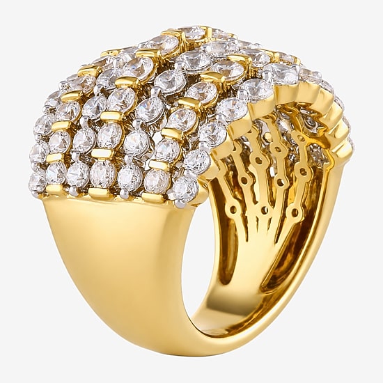 (I / I2) Womens 4 CT. T.W. Lab Grown White Diamond 14K Gold Over Silver Band