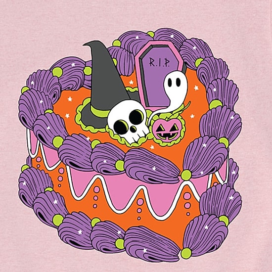Halloween Cake Big Kid Girls Crew Neck Short Sleeve Regular Fit Big Graphic T-Shirt