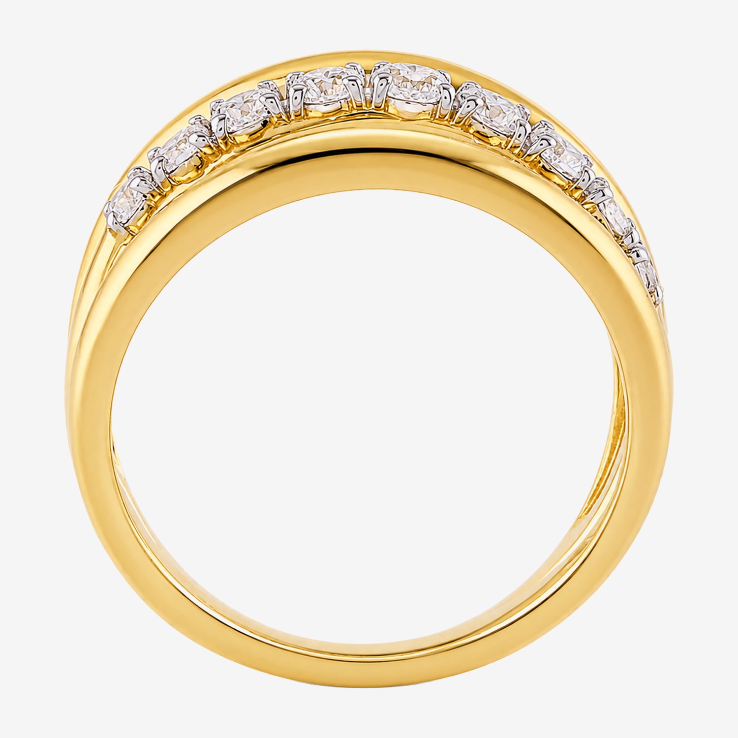 (I / I2) Womens 1/2 CT. T.W. Lab Grown White Diamond 14K Gold Over Silver Band