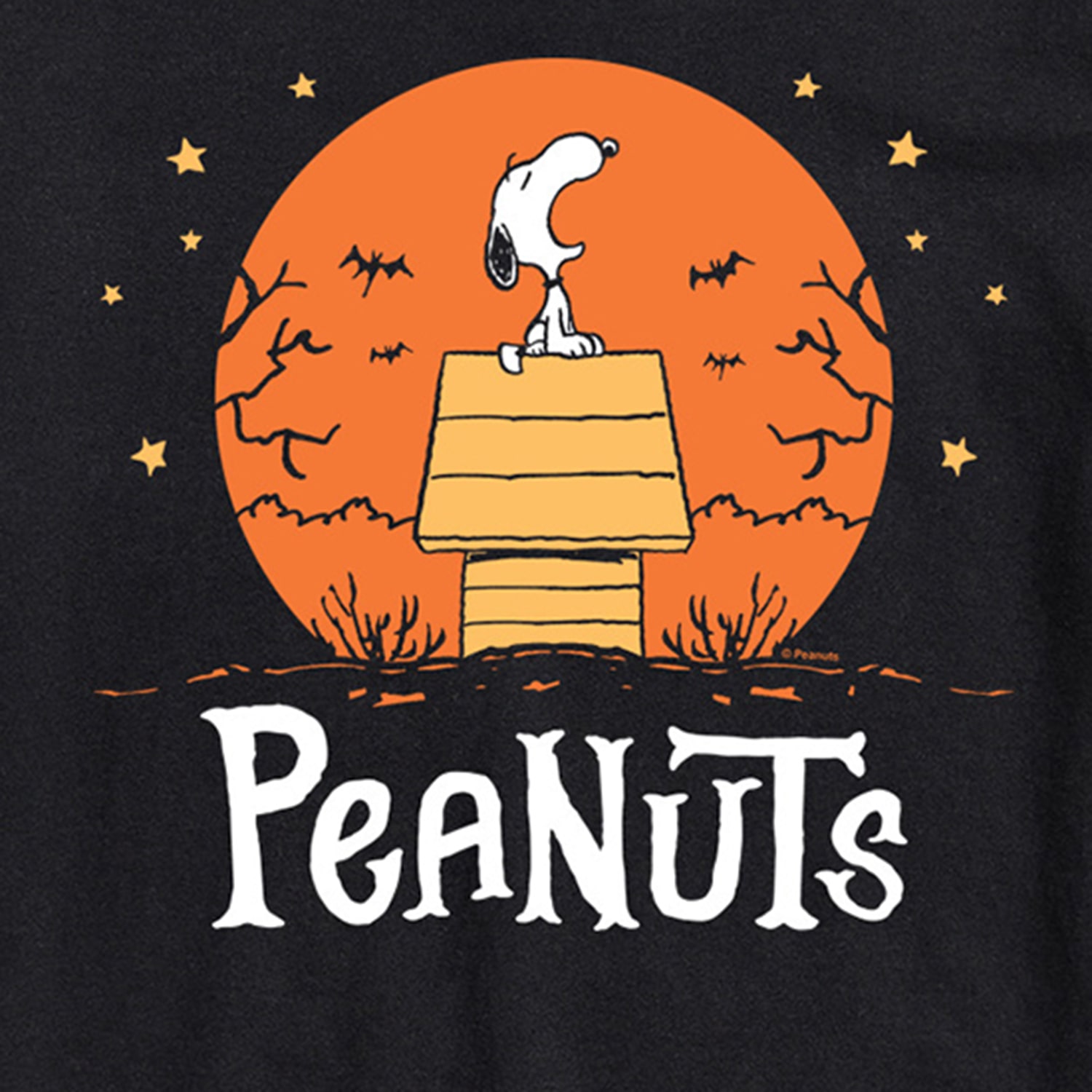 Halloween Howl Mens Crew Neck Short Sleeve Regular Fit Peanuts Snoopy Graphic T-Shirt