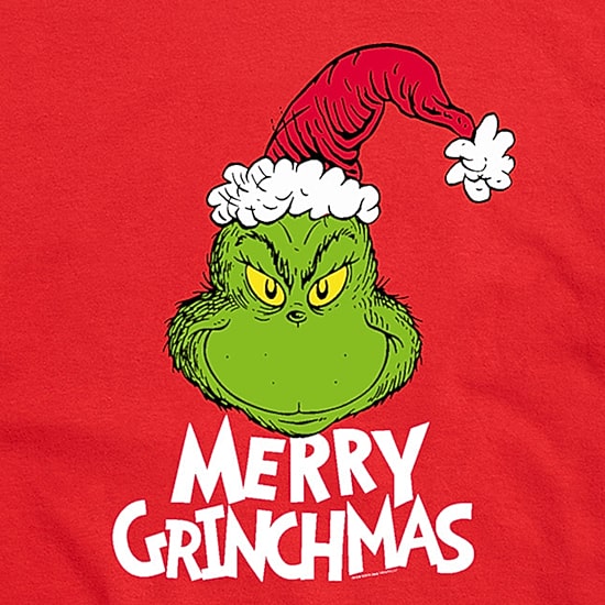 Merry Grinchmas Mens Crew Neck Short Sleeve Regular Fit Grinch Graphic T-Shirt