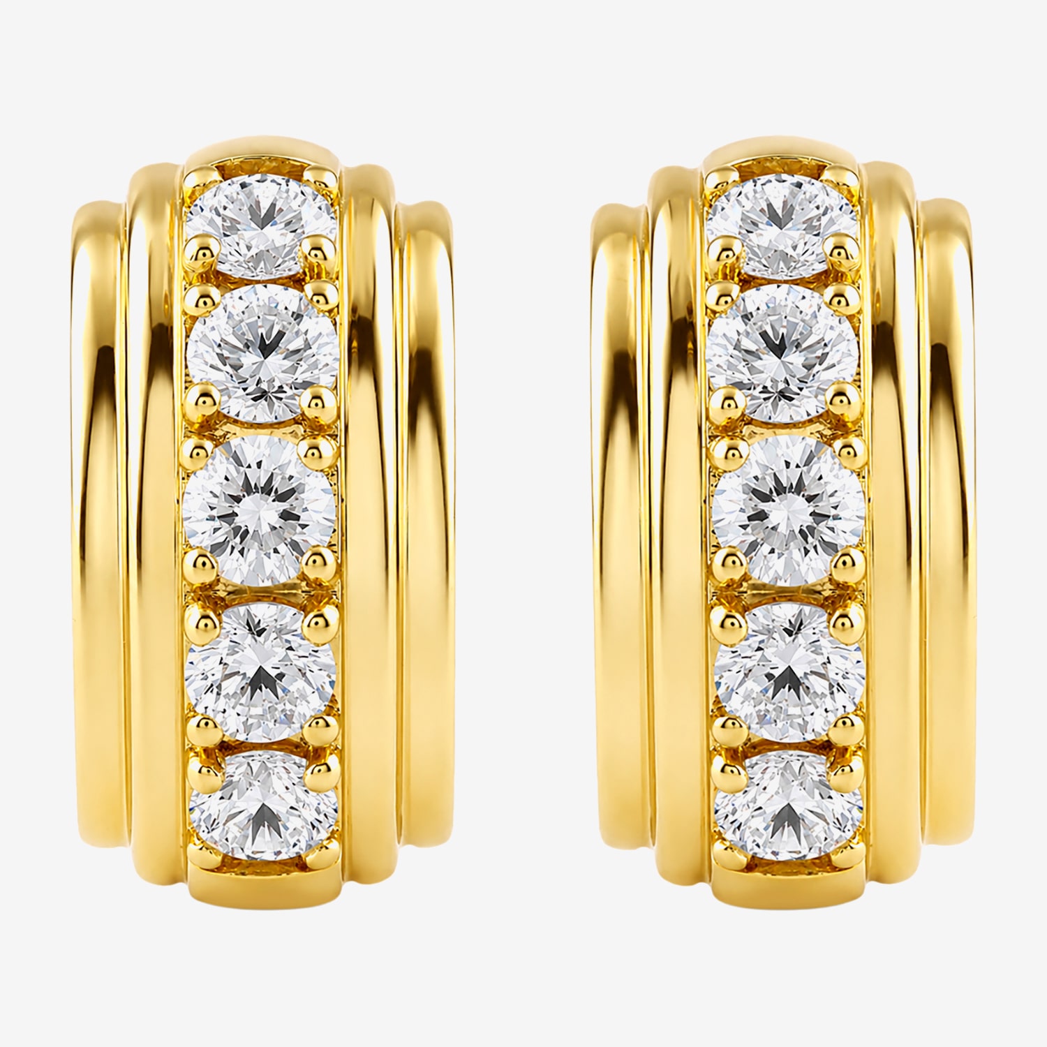 (G-H / Si2-I1) Womens 2 CT. T.W. Lab Grown White Diamond 14K Gold Over Silver 19mm Hoop Earrings