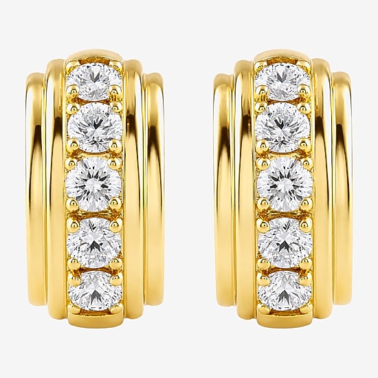 (G-H / Si2-I1) Womens 2 CT. T.W. Lab Grown White Diamond 14K Gold Over Silver 19mm Hoop Earrings