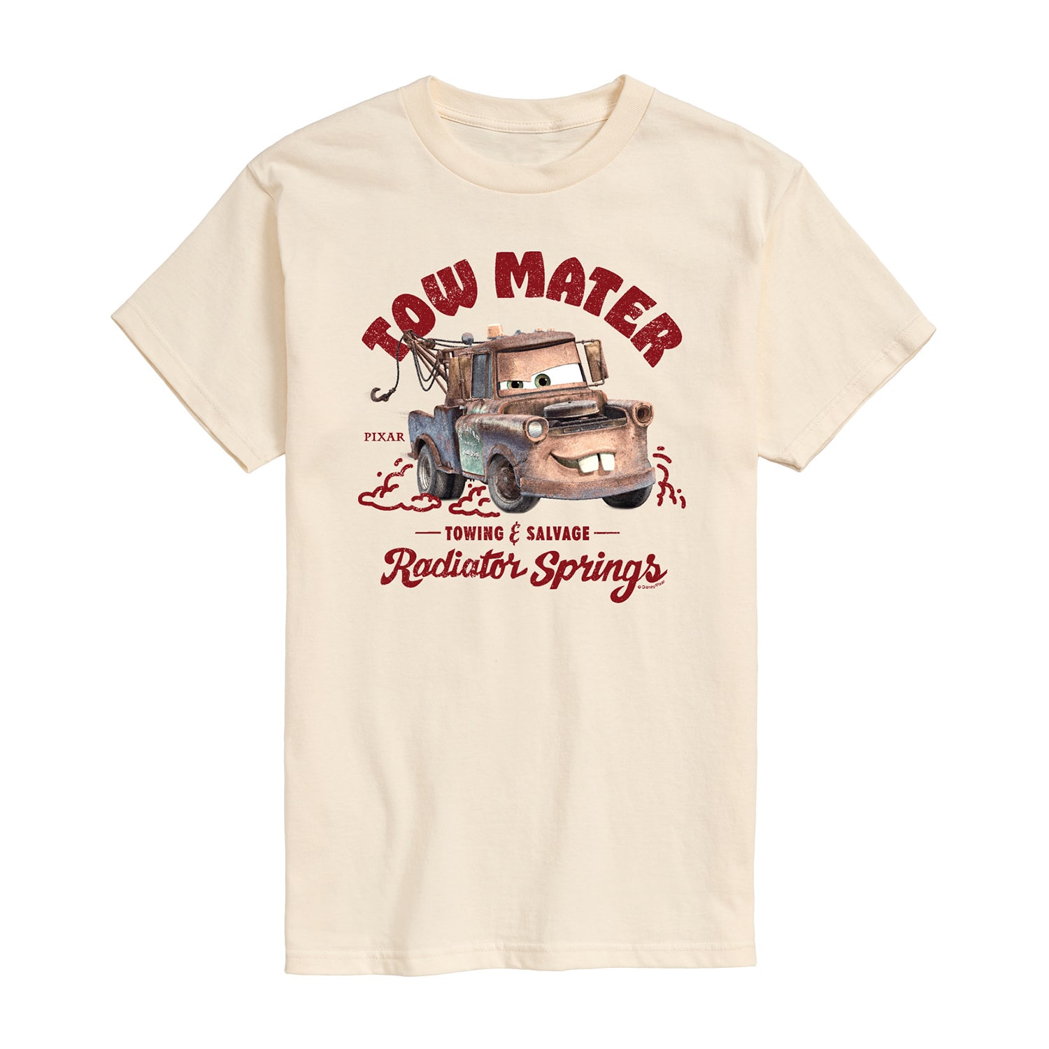 Tow Mater Towing Distressed Mens Crew Neck Short Sleeve Regular Fit Cars Graphic T-Shirt