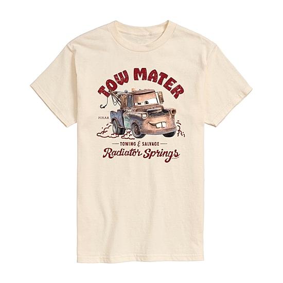 Tow Mater Towing Distressed Mens Crew Neck Short Sleeve Regular Fit Cars Graphic T-Shirt