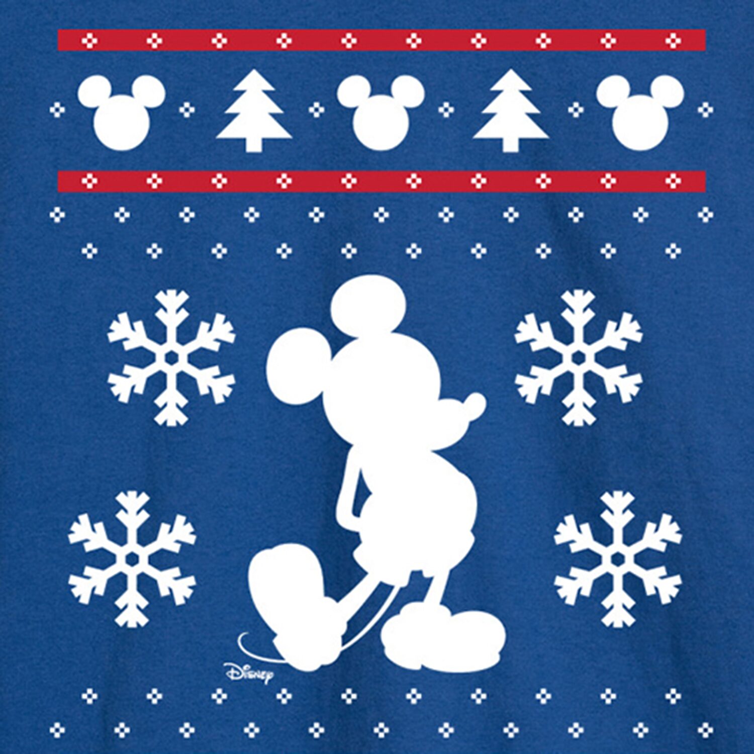 Christmas Cross Stitch Mens Crew Neck Long Sleeve Regular Fit Graphic T-Shirt