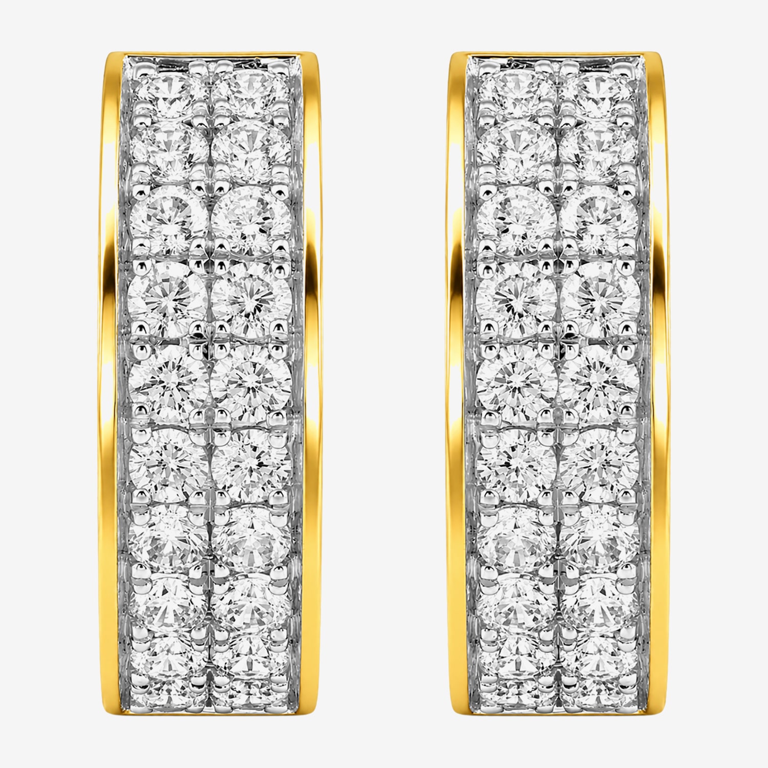 (I / I2) Womens 1 CT. T.W. Lab Grown White Diamond 14K Gold Over Silver 16mm Hoop Earrings