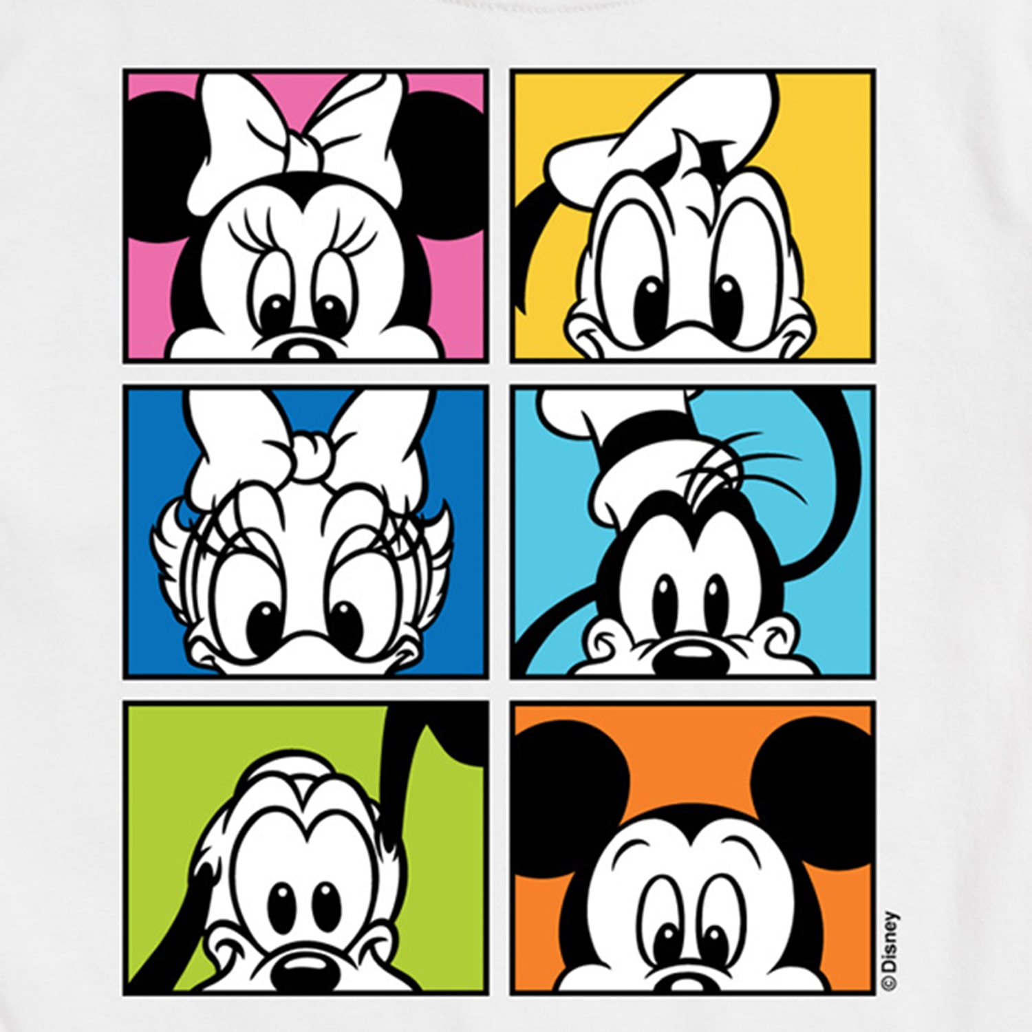 Face Grid Mens Crew Neck Short Sleeve Regular Fit Mickey and Friends Graphic T-Shirt
