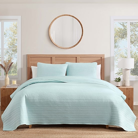 Beatrice Home Fashions Cj Stonewash Qs Quilt Set