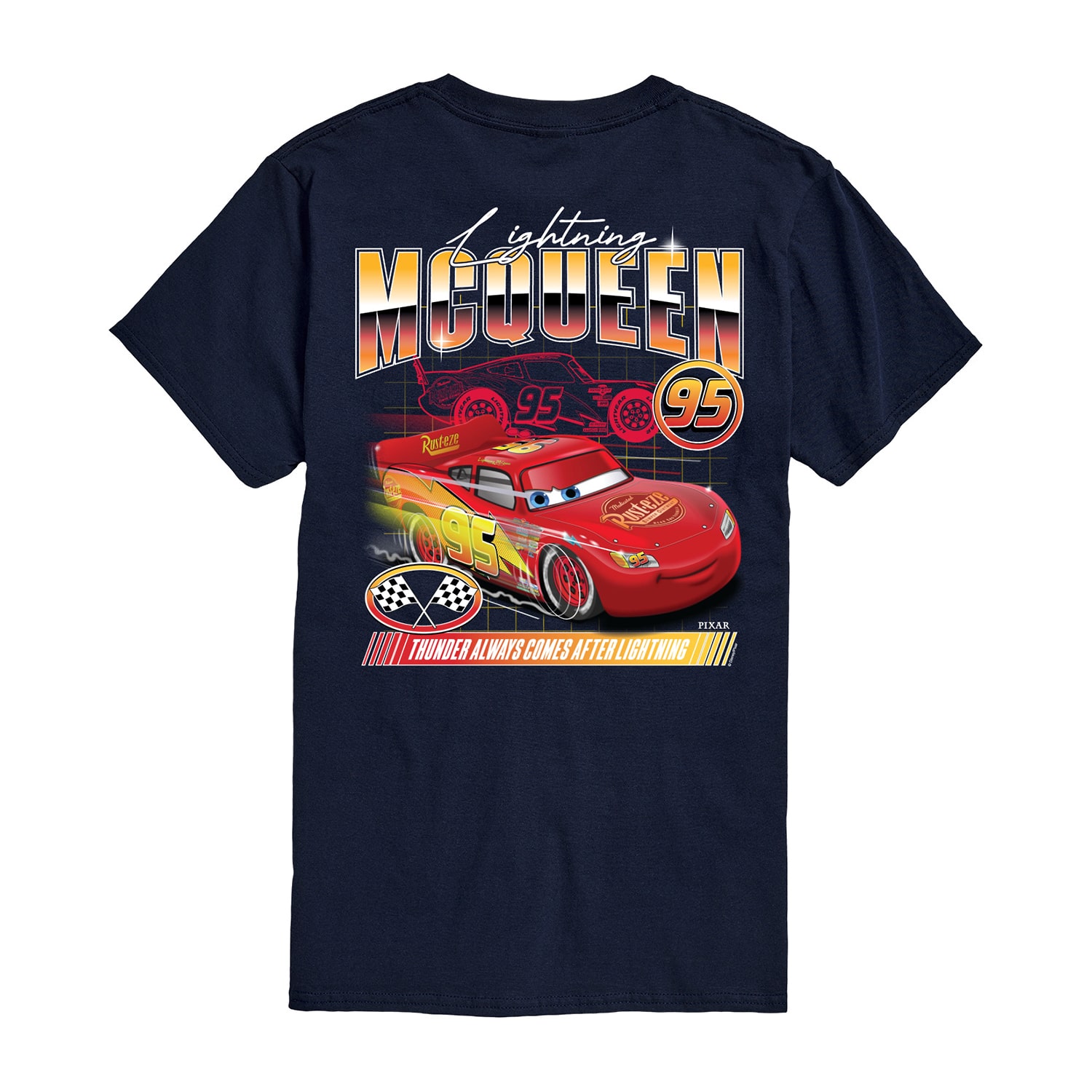 Lightning Mcqueen Racing Mens Crew Neck Short Sleeve Regular Fit Cars Graphic T-Shirt