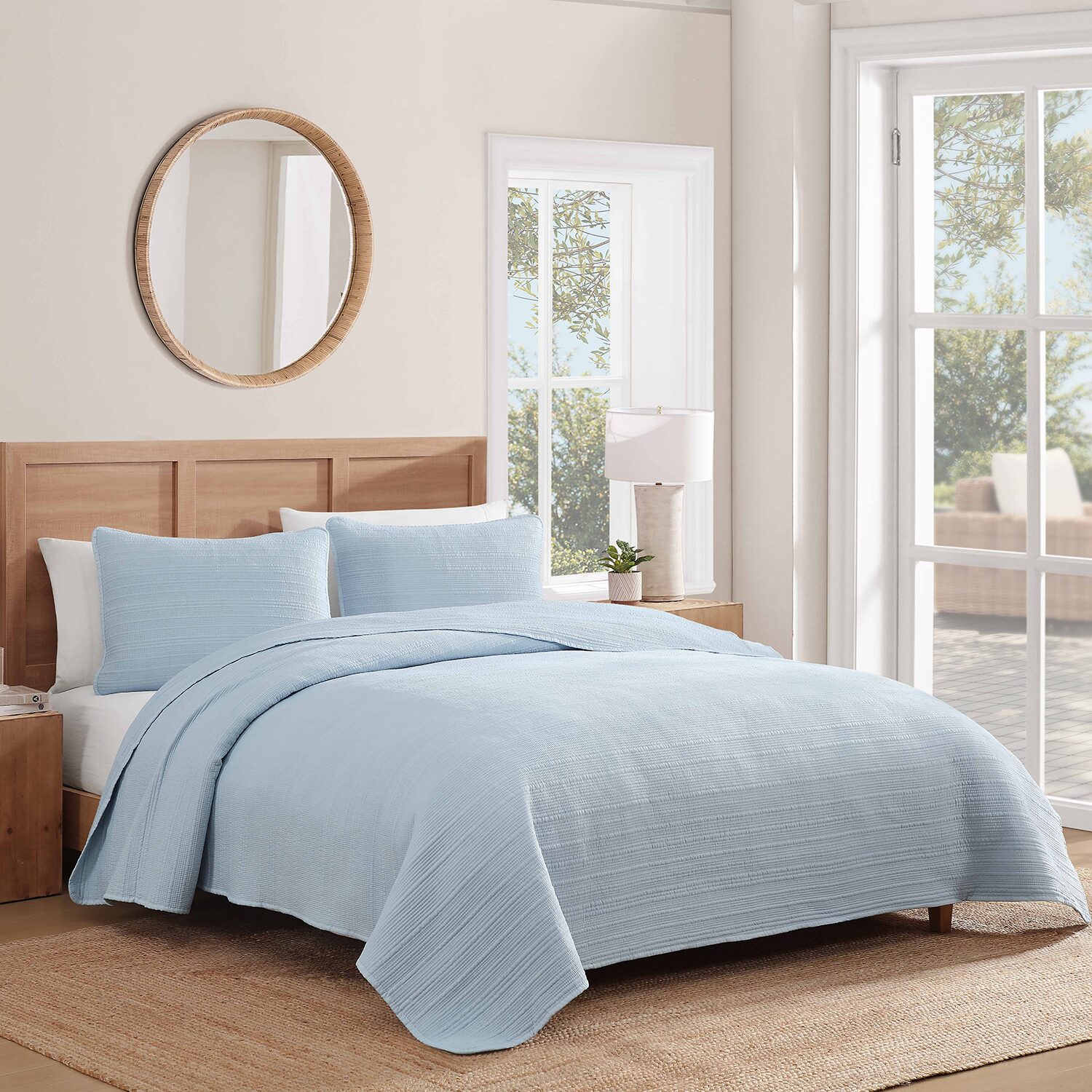 Beatrice Home Fashions Cj Stonewash Qs Quilt Set