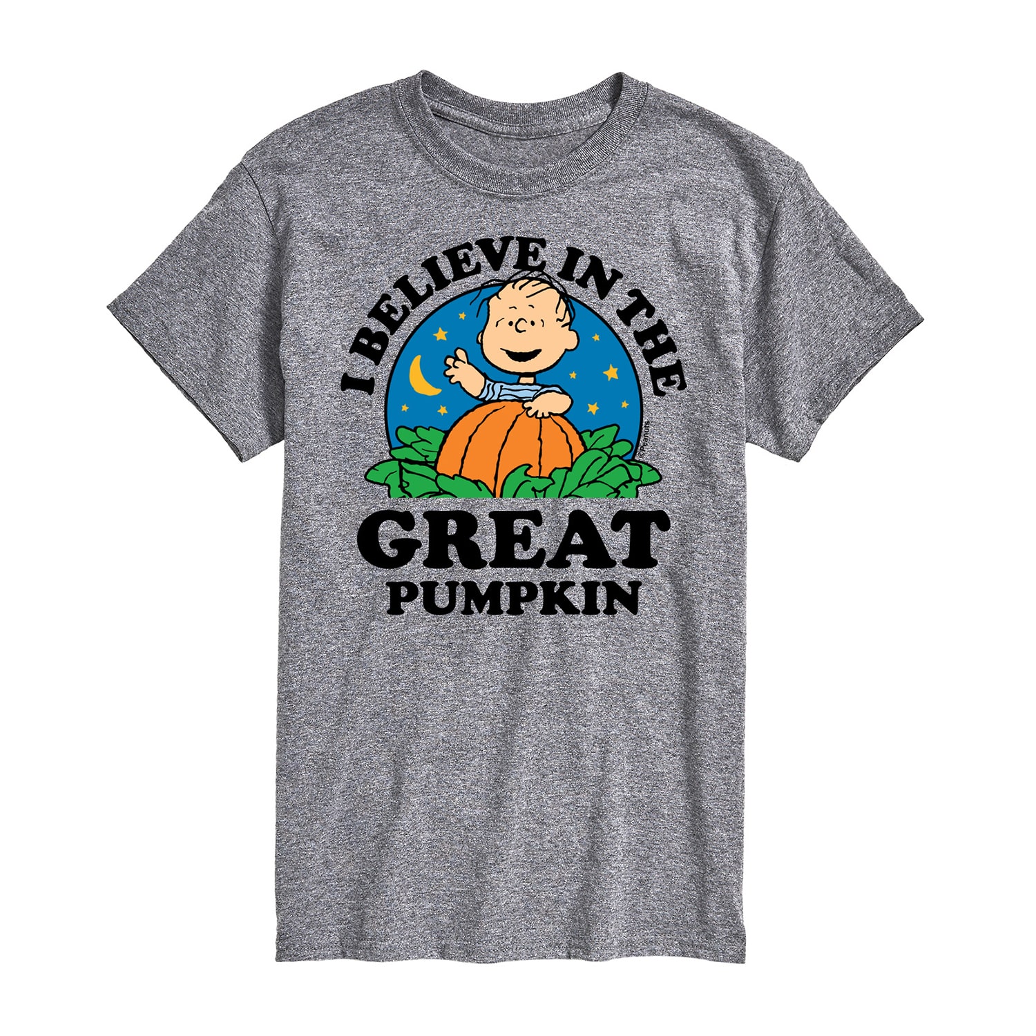 I Believe The Great Pumpkin Mens Crew Neck Short Sleeve Regular Fit Peanuts Graphic T-Shirt