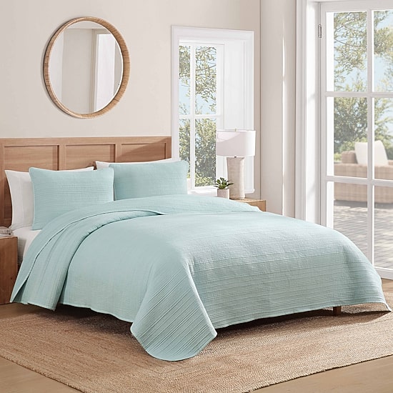 Beatrice Home Fashions Cj Stonewash Qs Quilt Set