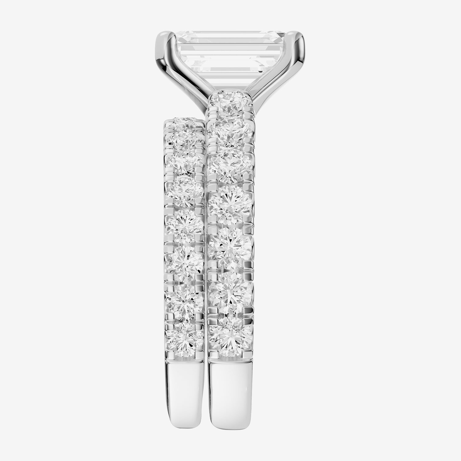 F / Vs2) Womens CT. T.W. Lab Grown White Diamond 14K Gold Side Stone Engagement Ring
