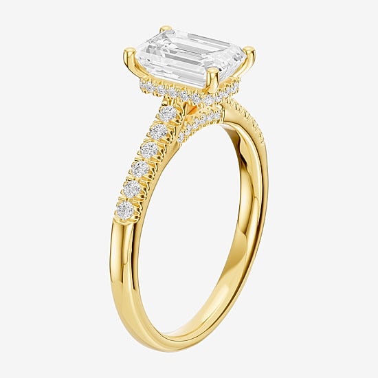 (G / Vs1-Vs2) Womens 2 CT. T.W. Lab Grown White Diamond 14K Gold Side Stone Engagement Ring