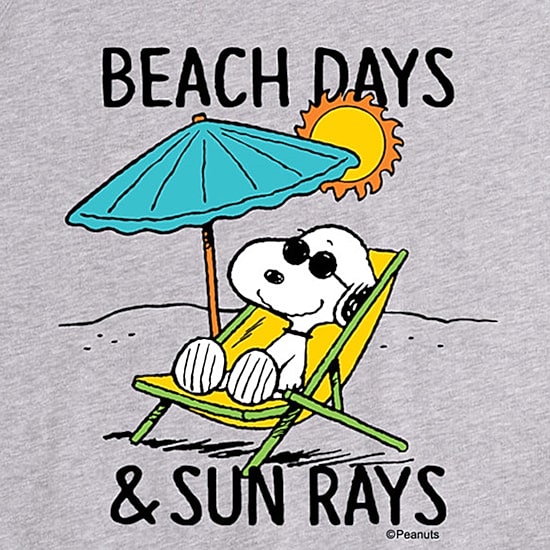 Beach Days Sun Rays Mens Crew Neck Sleeveless Regular Fit Peanuts Graphic T-Shirt