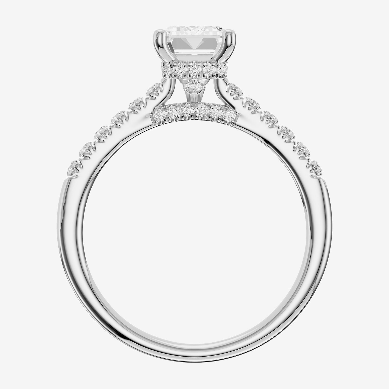 (G / Vs1-Vs2) Womens 2 CT. T.W. Lab Grown White Diamond 14K Gold Side Stone Engagement Ring