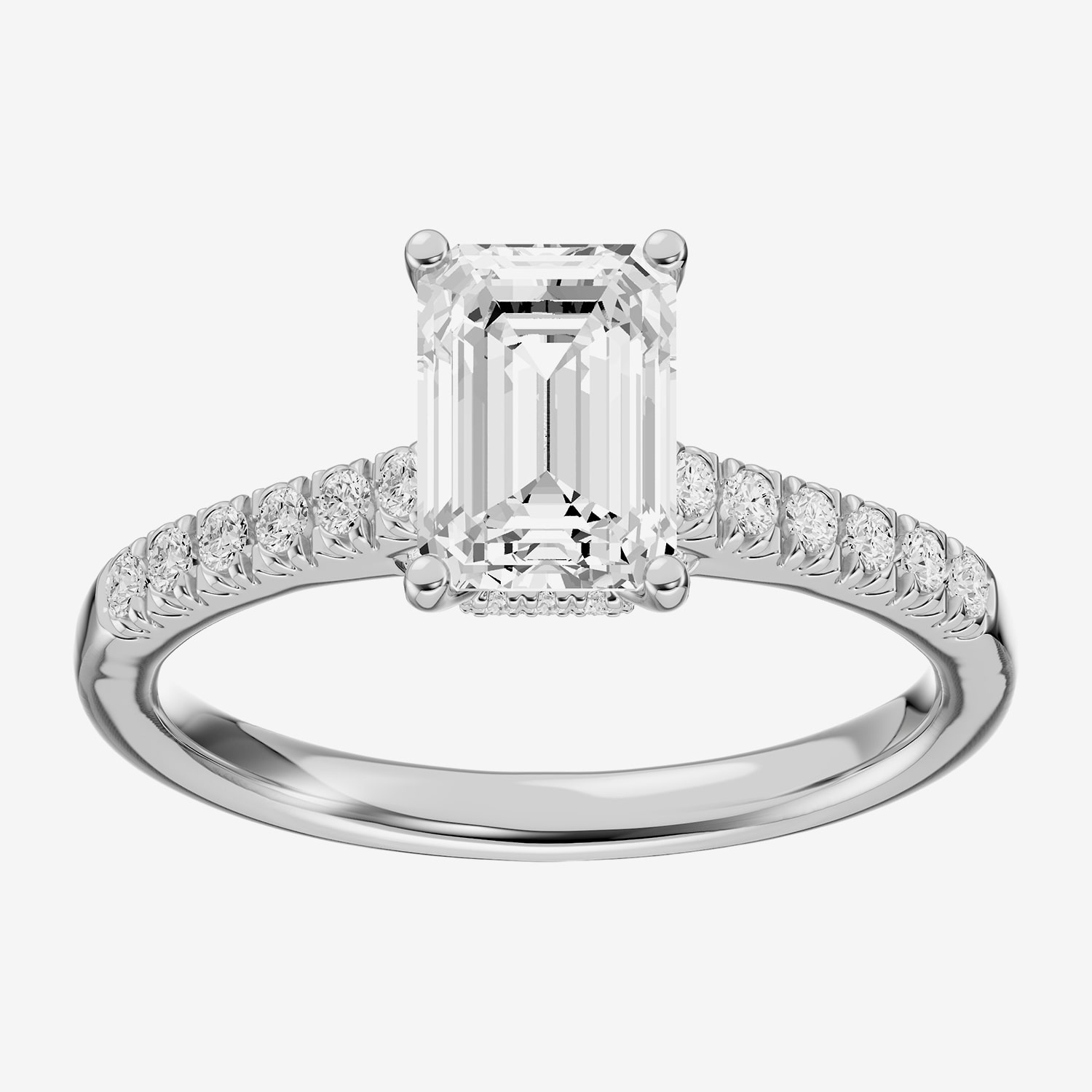 (G / Vs1-Vs2) Womens 2 CT. T.W. Lab Grown White Diamond 14K Gold Side Stone Engagement Ring