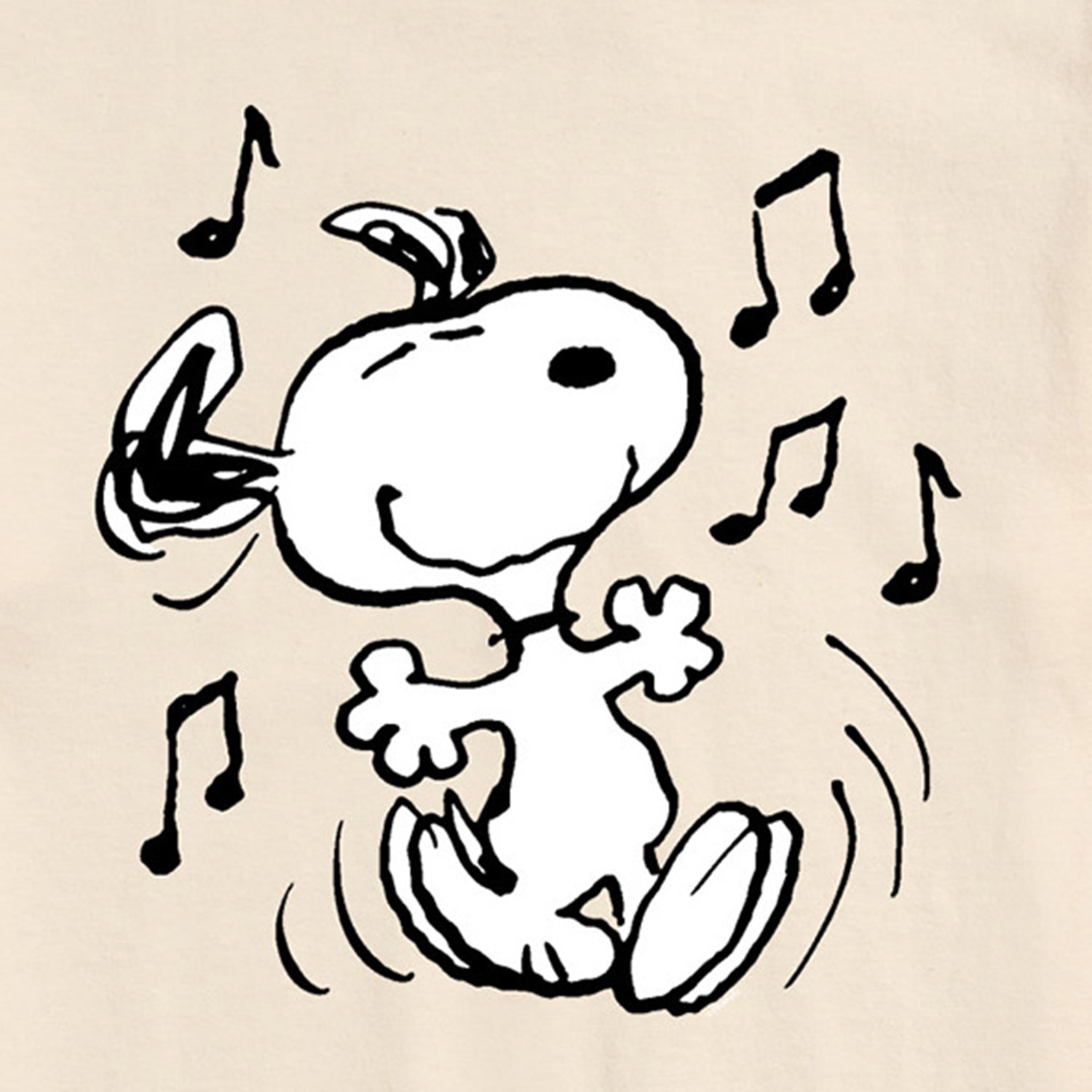 Dancing Mens Crew Neck Short Sleeve Regular Fit Peanuts Snoopy Graphic T-Shirt