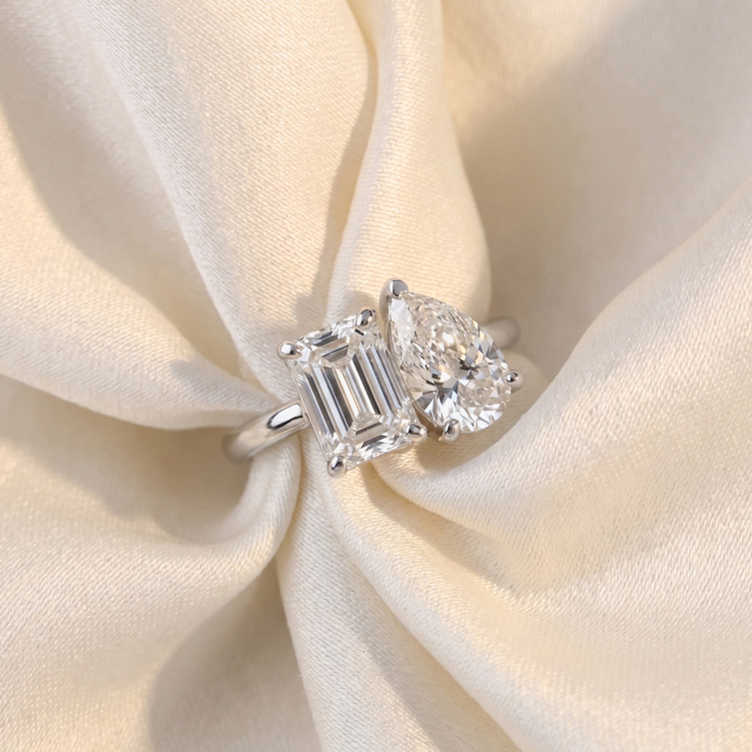 Womens 3 1/2 CT. T.W Lab Grown White Diamond 14K Gold Cocktail Ring