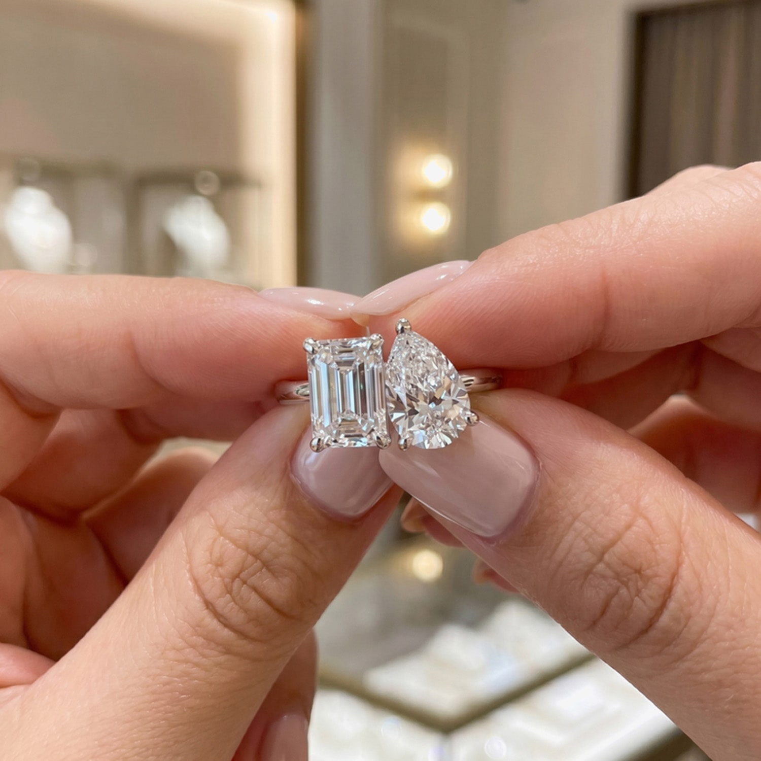 Womens 3 1/2 CT. T.W Lab Grown White Diamond 14K Gold Cocktail Ring