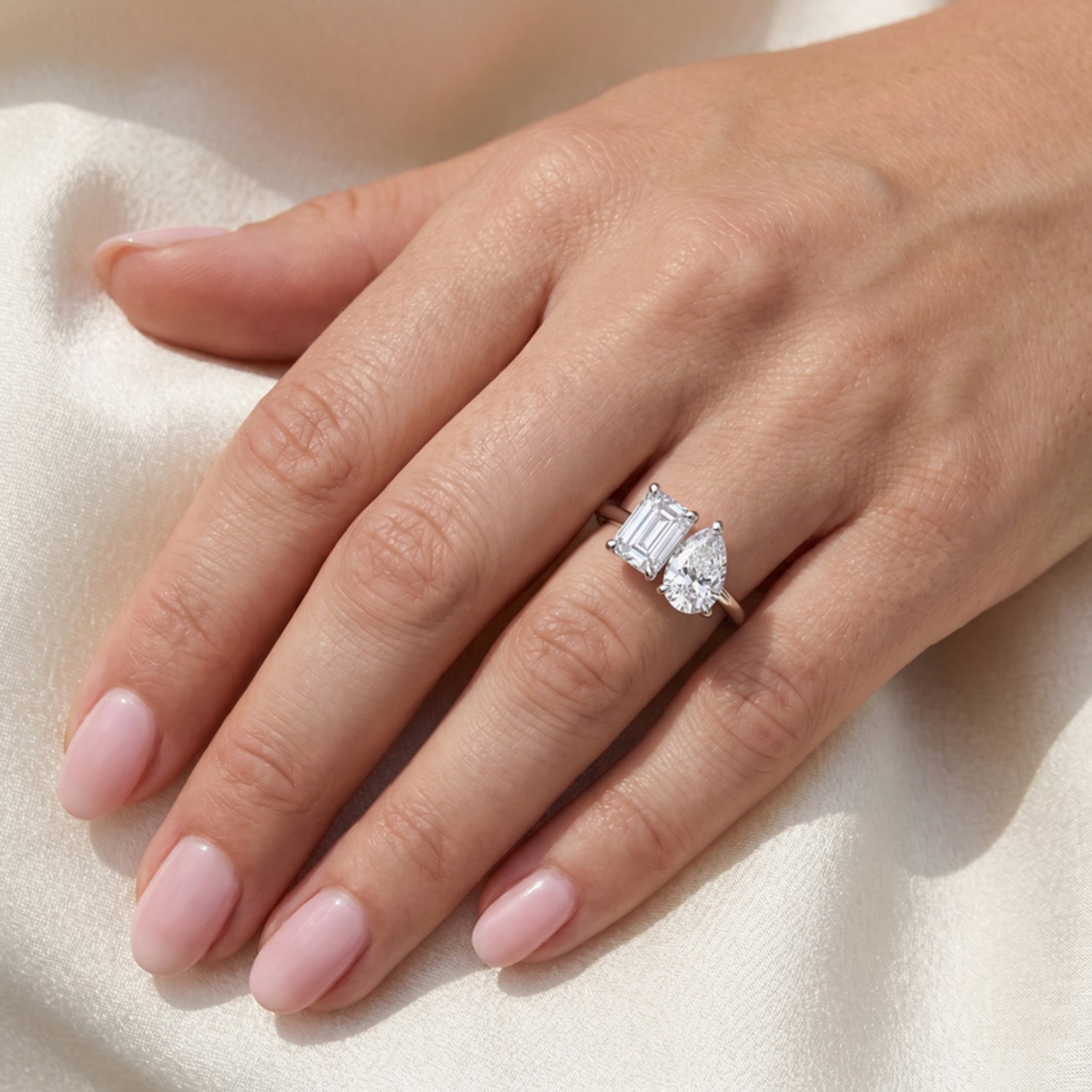 Womens 3 1/2 CT. T.W Lab Grown White Diamond 14K Gold Cocktail Ring