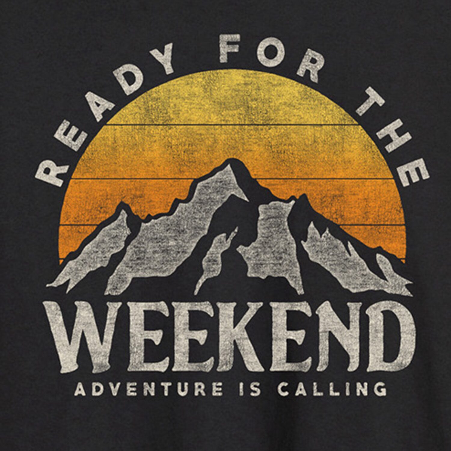 Ready For The Weekend Distressed Mens Crew Neck Long Sleeve Regular Fit Graphic T-Shirt