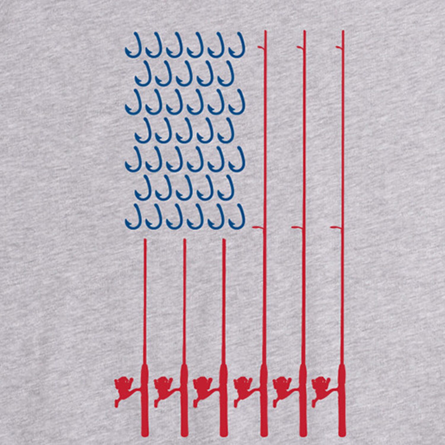 Fishing Pole Usa Flag Mens Crew Neck Sleeveless Regular Fit Graphic T-Shirt