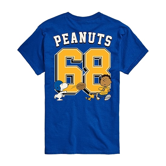 Franklin Collegiate Football Mens Crew Neck Short Sleeve Regular Fit Peanuts Graphic T-Shirt