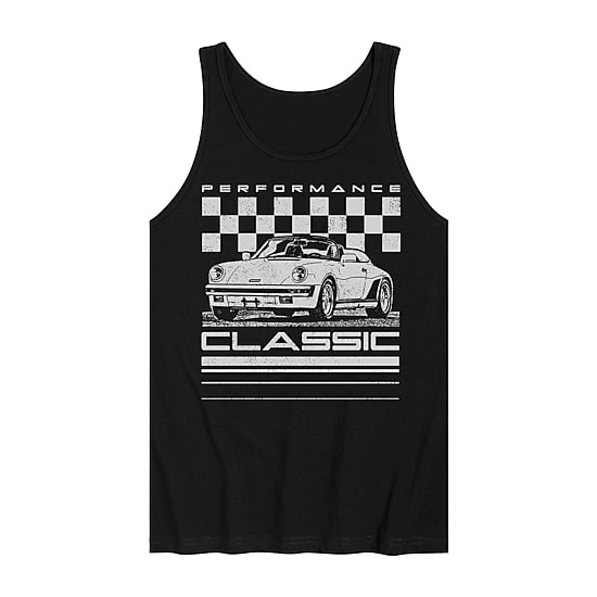 Performance Classic Car Distressed Mens Crew Neck Sleeveless Regular Fit Graphic T-Shirt