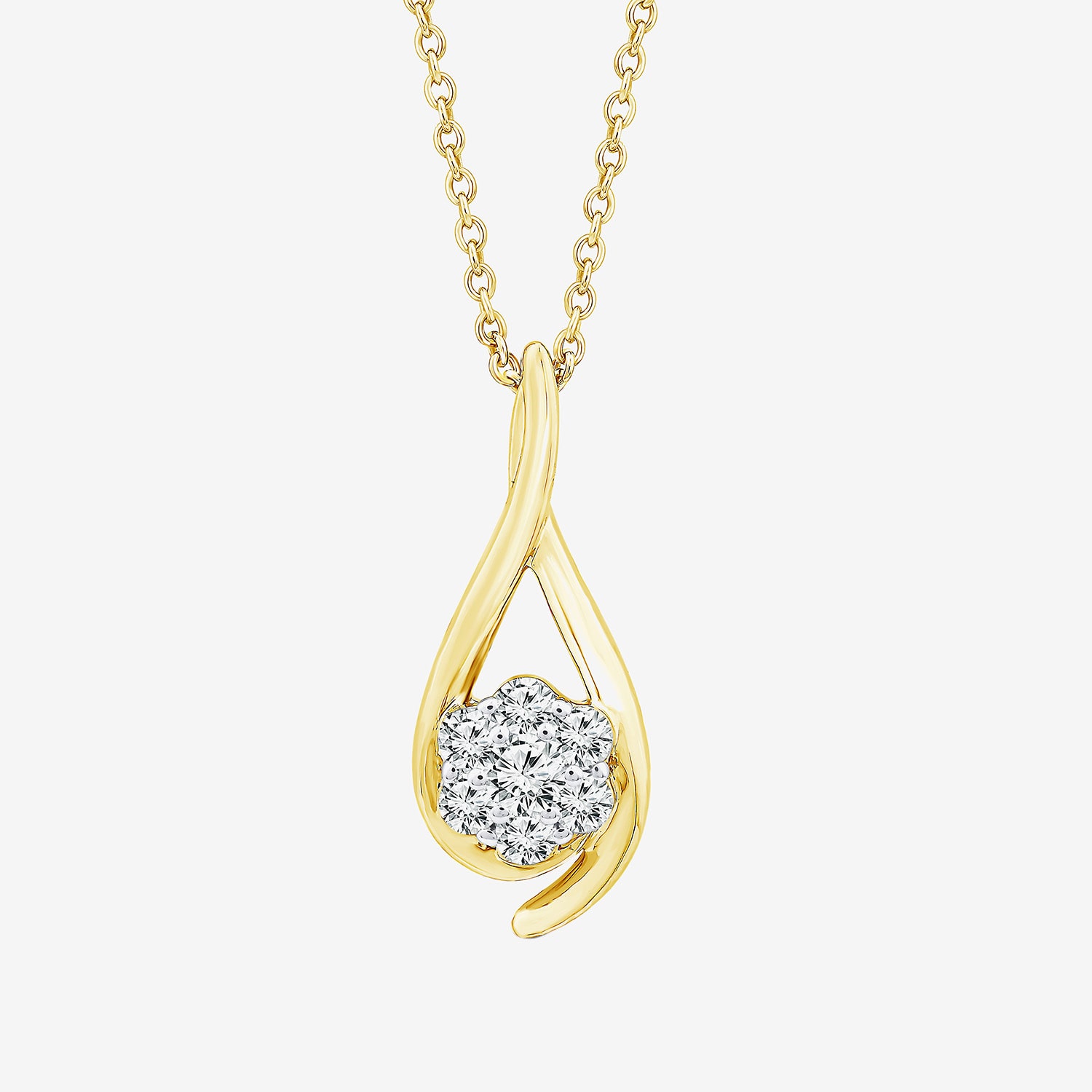 (F / Si2) Womens 1/3 CT. T.W. Lab Grown White Diamond 14K Gold Over Silver 18 Inch Pendant Necklace