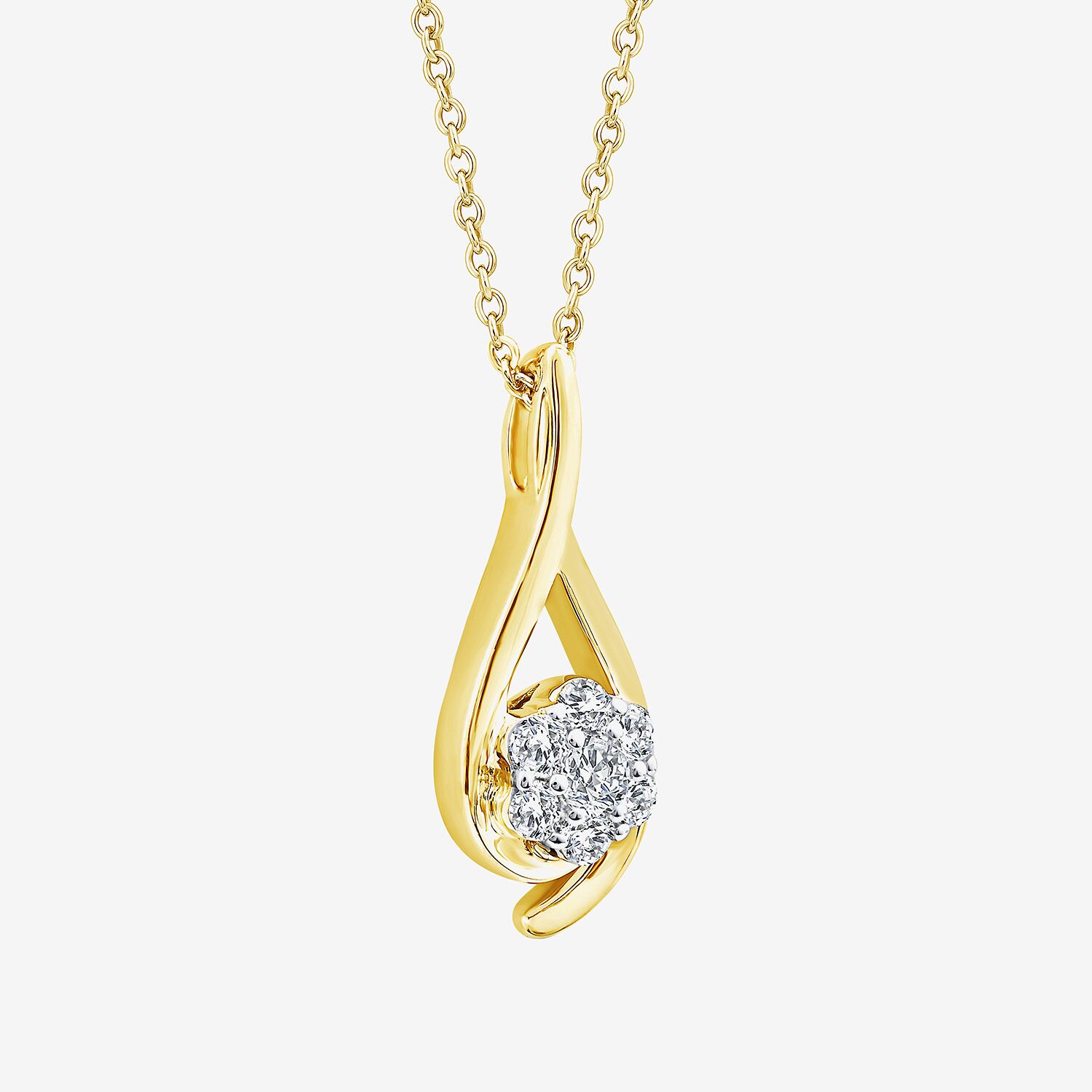 (F / Si2) Womens 1/3 CT. T.W. Lab Grown White Diamond 14K Gold Over Silver 18 Inch Pendant Necklace
