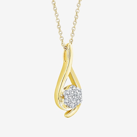(F / Si2) Womens 1/3 CT. T.W. Lab Grown White Diamond 14K Gold Over Silver 18 Inch Pendant Necklace
