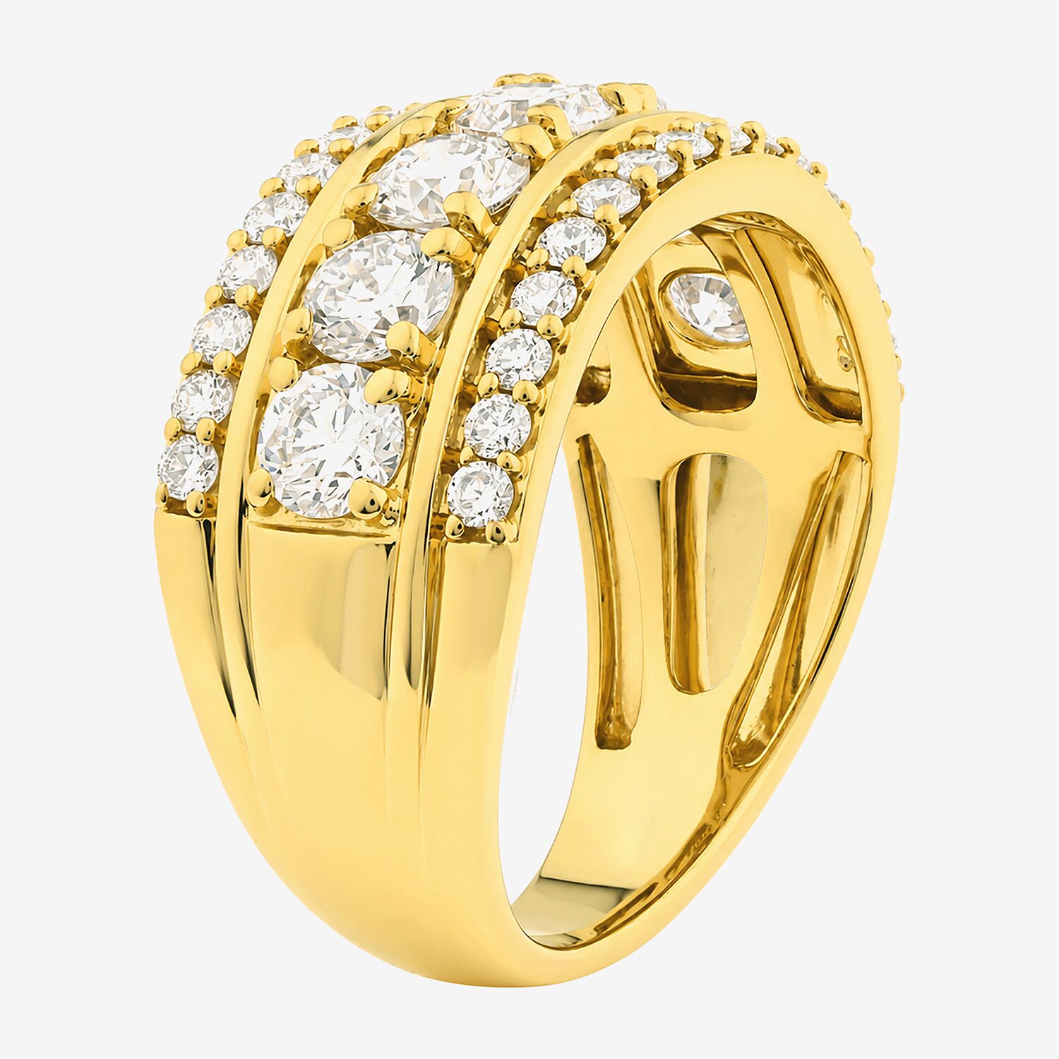 (F / Si2) Womens 2.5MM 2 CT. T.W. Lab Grown White Diamond 14K Gold Over Silver Anniversary Band
