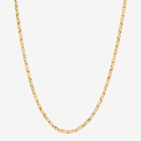 Womens 14K Gold 18 Inch Link Chain Necklace
