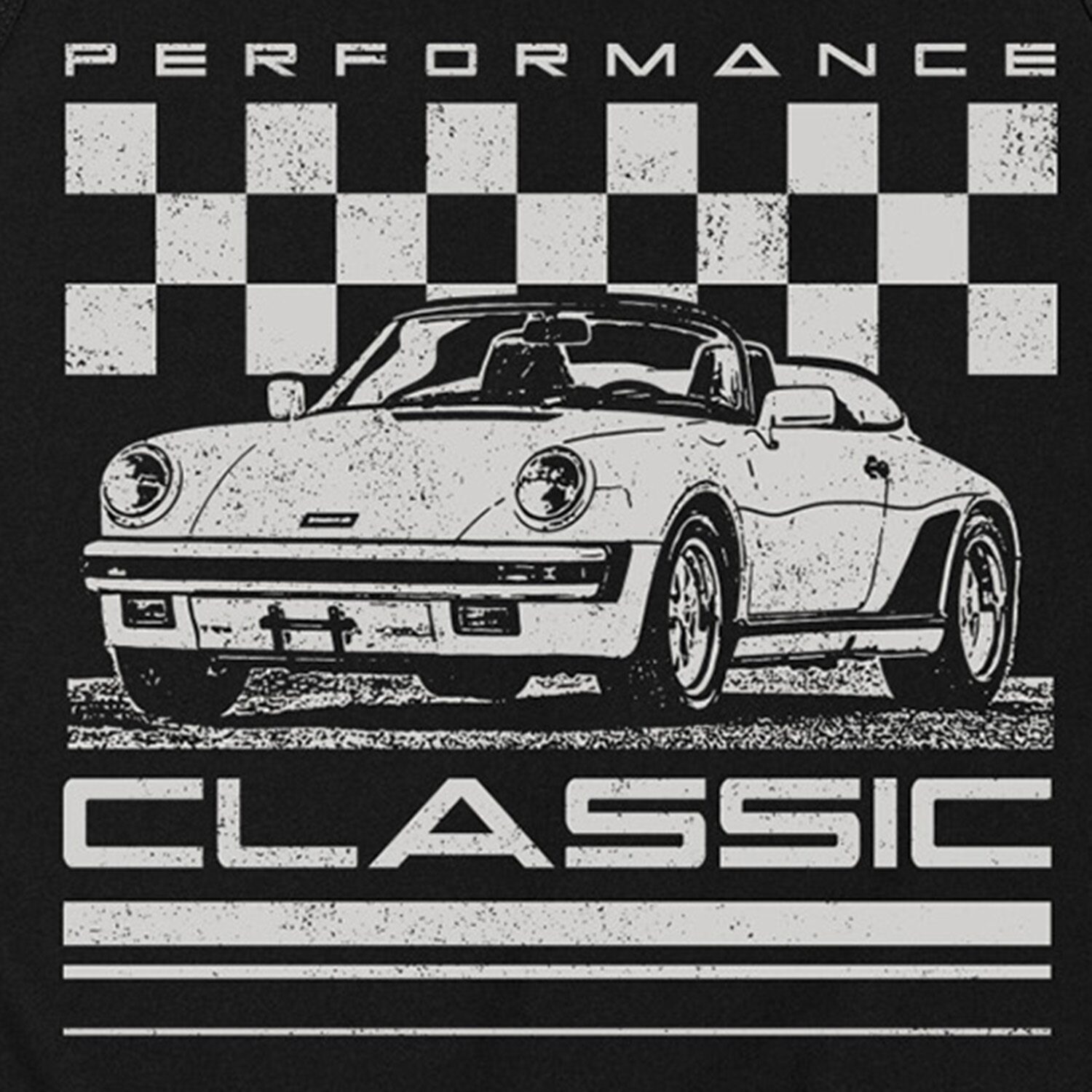 Performance Classic Car Distressed Mens Crew Neck Sleeveless Regular Fit Graphic T-Shirt