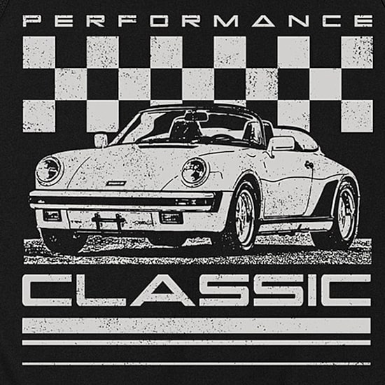 Performance Classic Car Distressed Mens Crew Neck Sleeveless Regular Fit Graphic T-Shirt