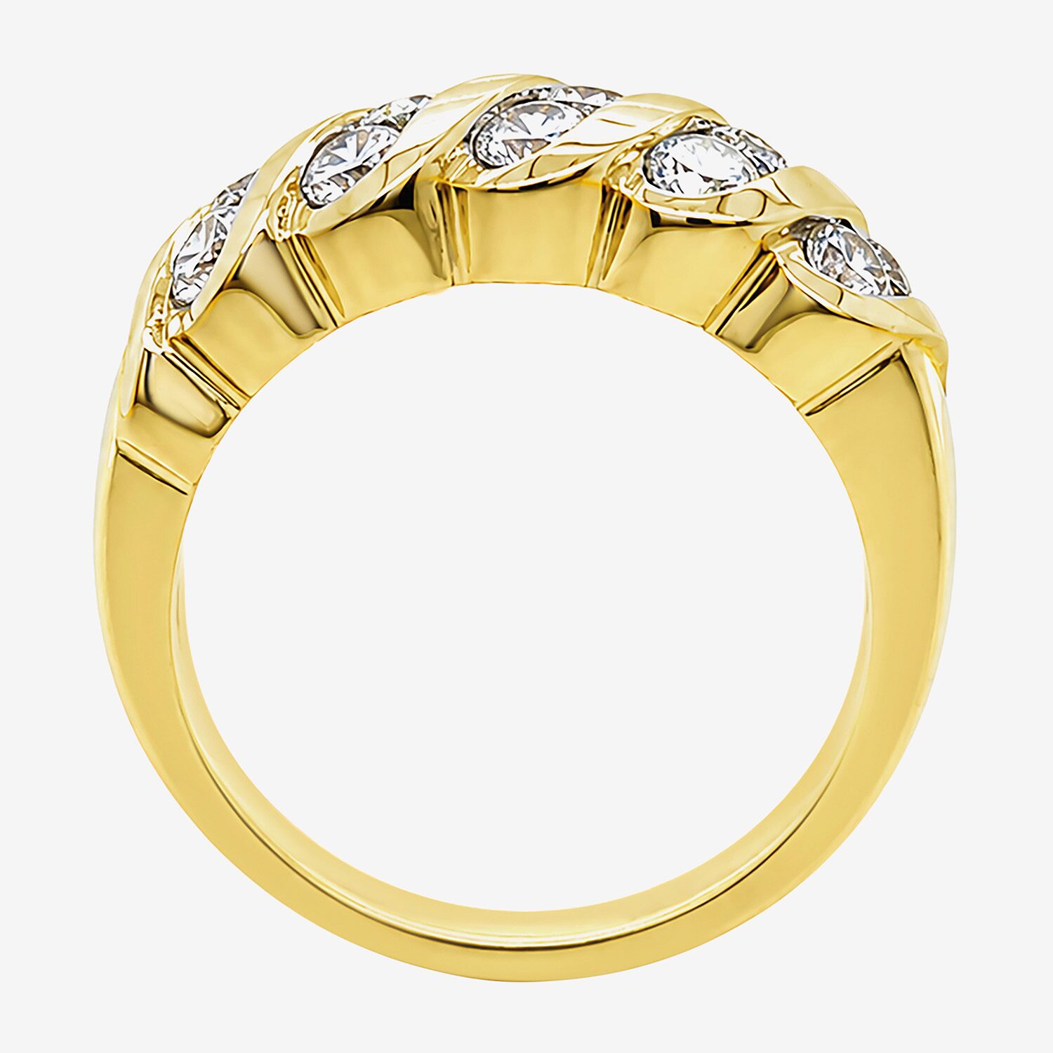 (F / Si2) Womens 1 CT. T.W. Lab Grown White Diamond 14K Gold Over Silver Band