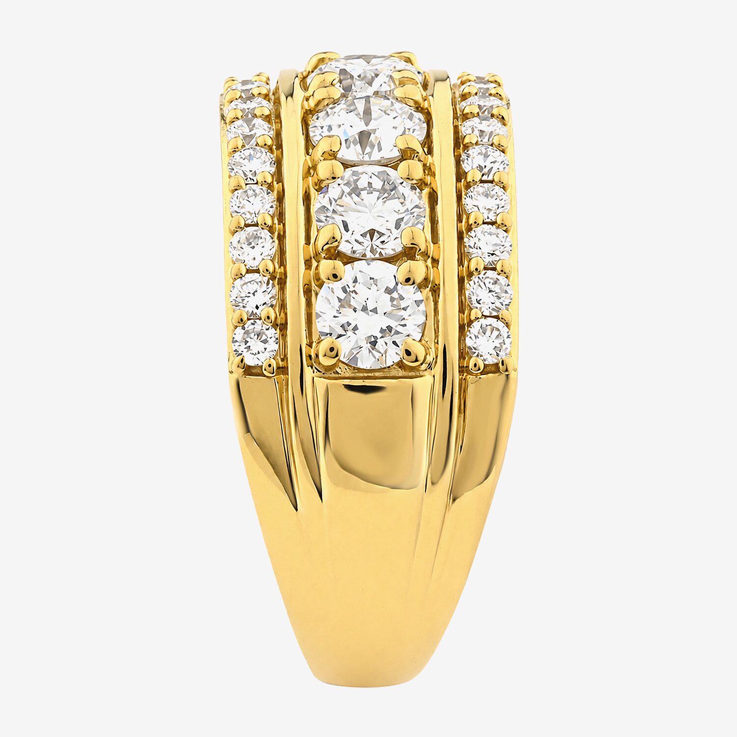 (F / Si2) Womens 2.5MM 2 CT. T.W. Lab Grown White Diamond 14K Gold Over Silver Anniversary Band