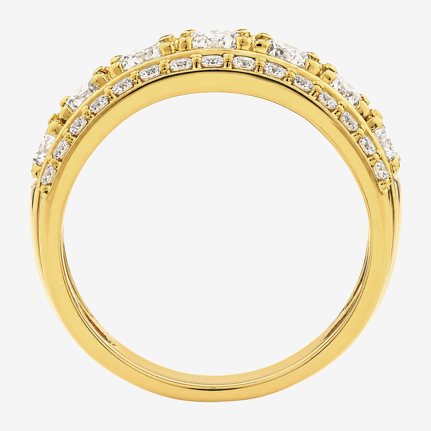 (F / Si2) Womens 2.5MM 2 CT. T.W. Lab Grown White Diamond 14K Gold Over Silver Anniversary Band