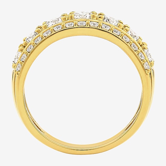(F / Si2) Womens 2.5MM 2 CT. T.W. Lab Grown White Diamond 14K Gold Over Silver Anniversary Band