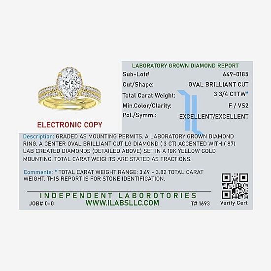 Signature By Modern Bride (F / Vs2) Womens 3 3/4 CT. T.W. Lab Grown White Diamond 10K Gold Oval Side Stone Halo Bridal Set