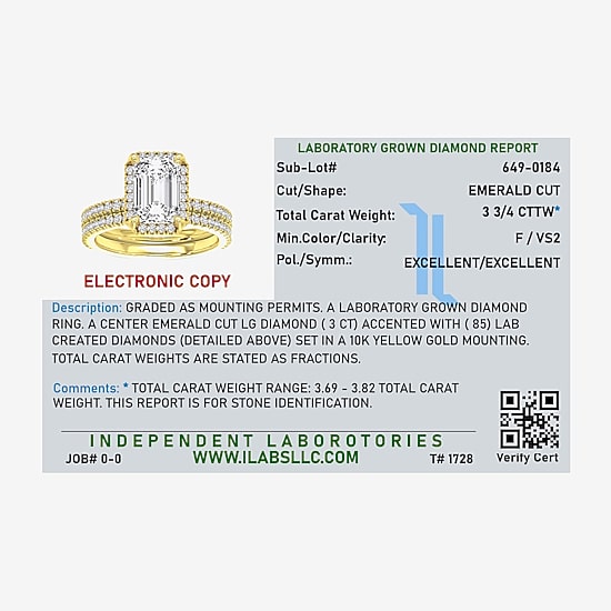 Signature By Modern Bride (F / Vs2) Womens 3 3/4 CT. T.W. Lab Grown White Diamond 10K Gold Side Stone Halo Bridal Set